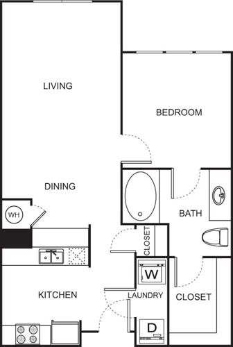One Bedroom- 2657 Floorplan Image